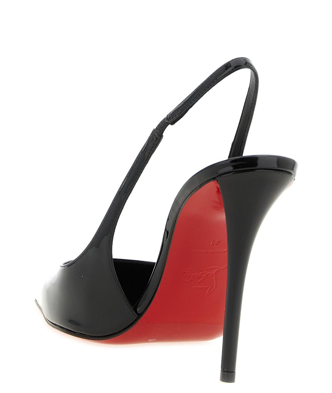 CHRISTIAN LOUBOUTIN Черные кожаные туфли, фото 3