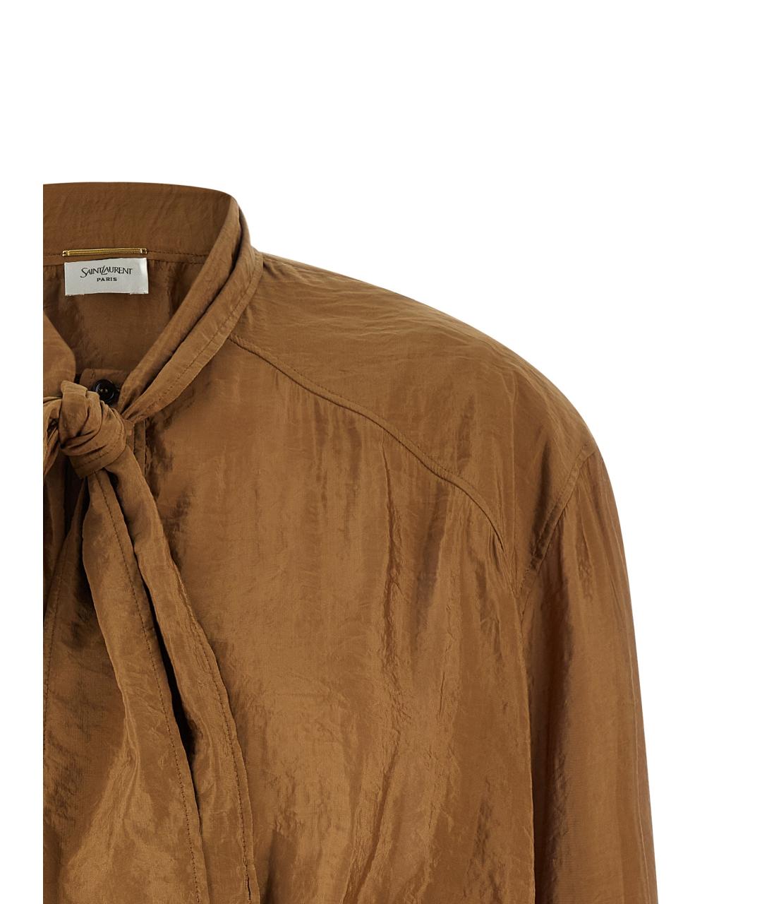 SAINT LAURENT Коричневая блузы, фото 4