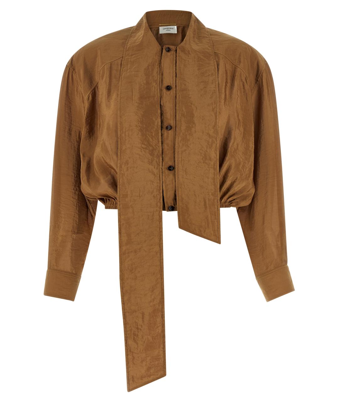 SAINT LAURENT Коричневая блузы, фото 2