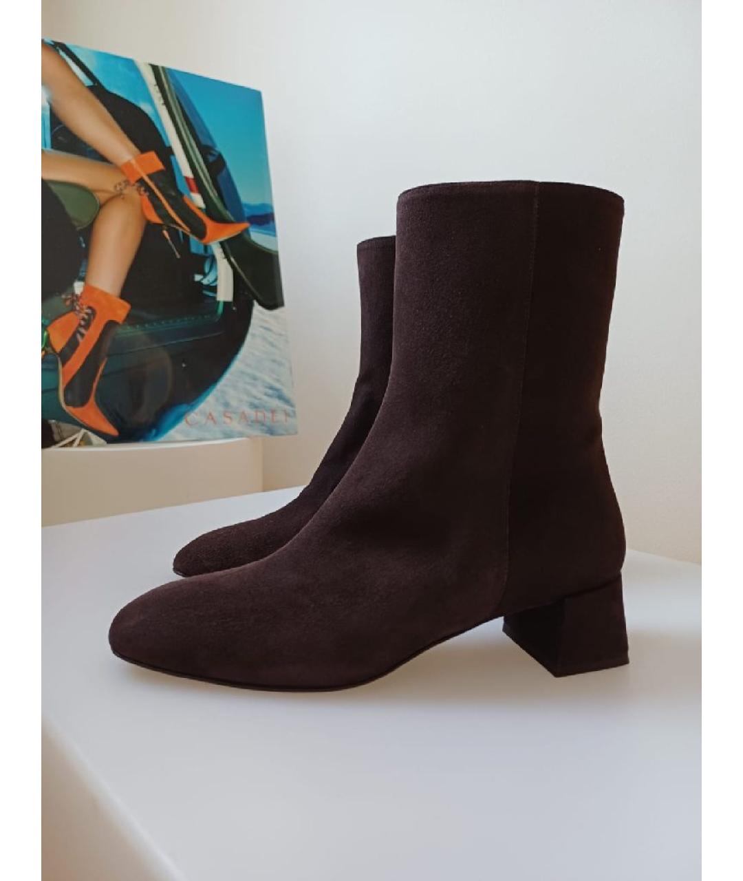 FRATELLI ROSSETTI Коричневые замшевые ботильоны, фото 2