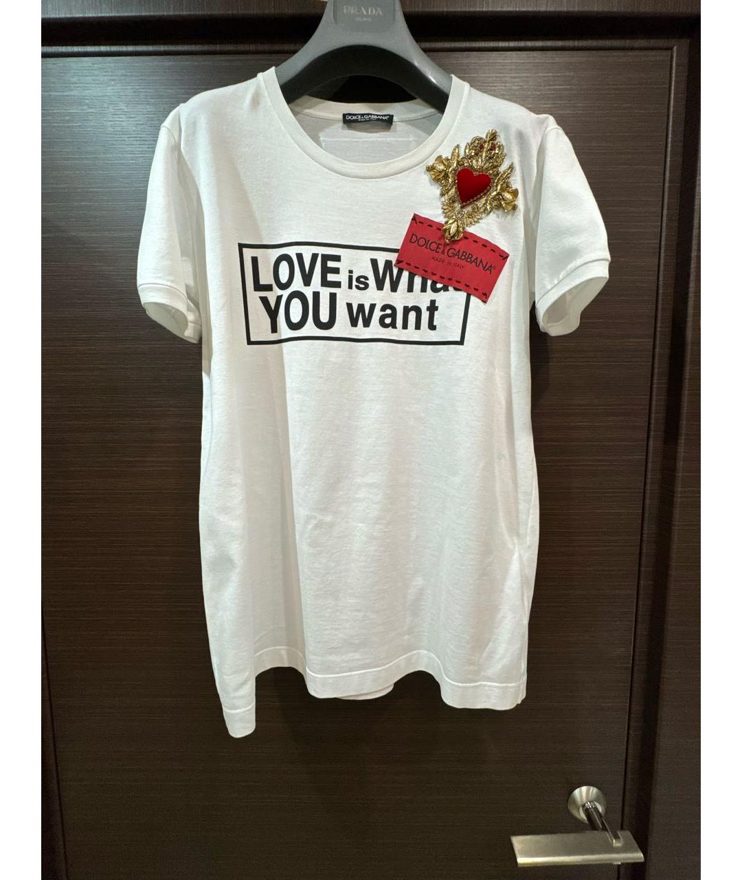 DOLCE&GABBANA Белая хлопковая футболка, фото 9