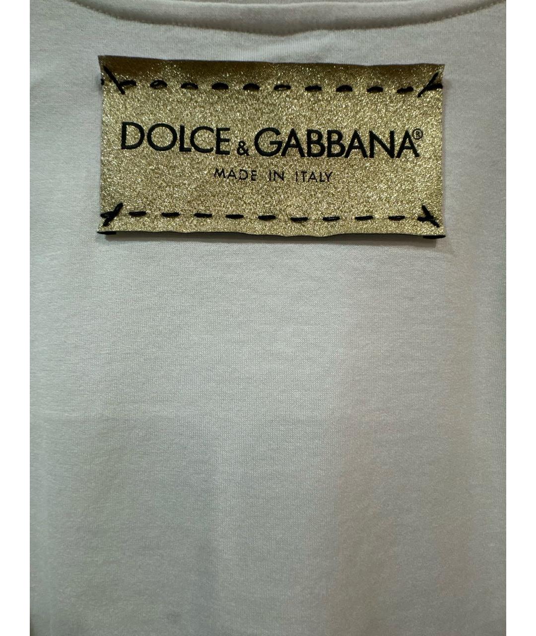 DOLCE&GABBANA Белая хлопковая футболка, фото 6