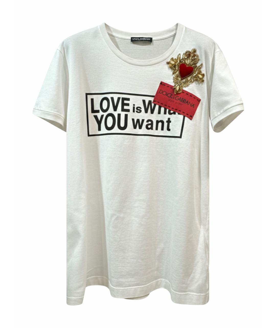 DOLCE&GABBANA Белая хлопковая футболка, фото 1