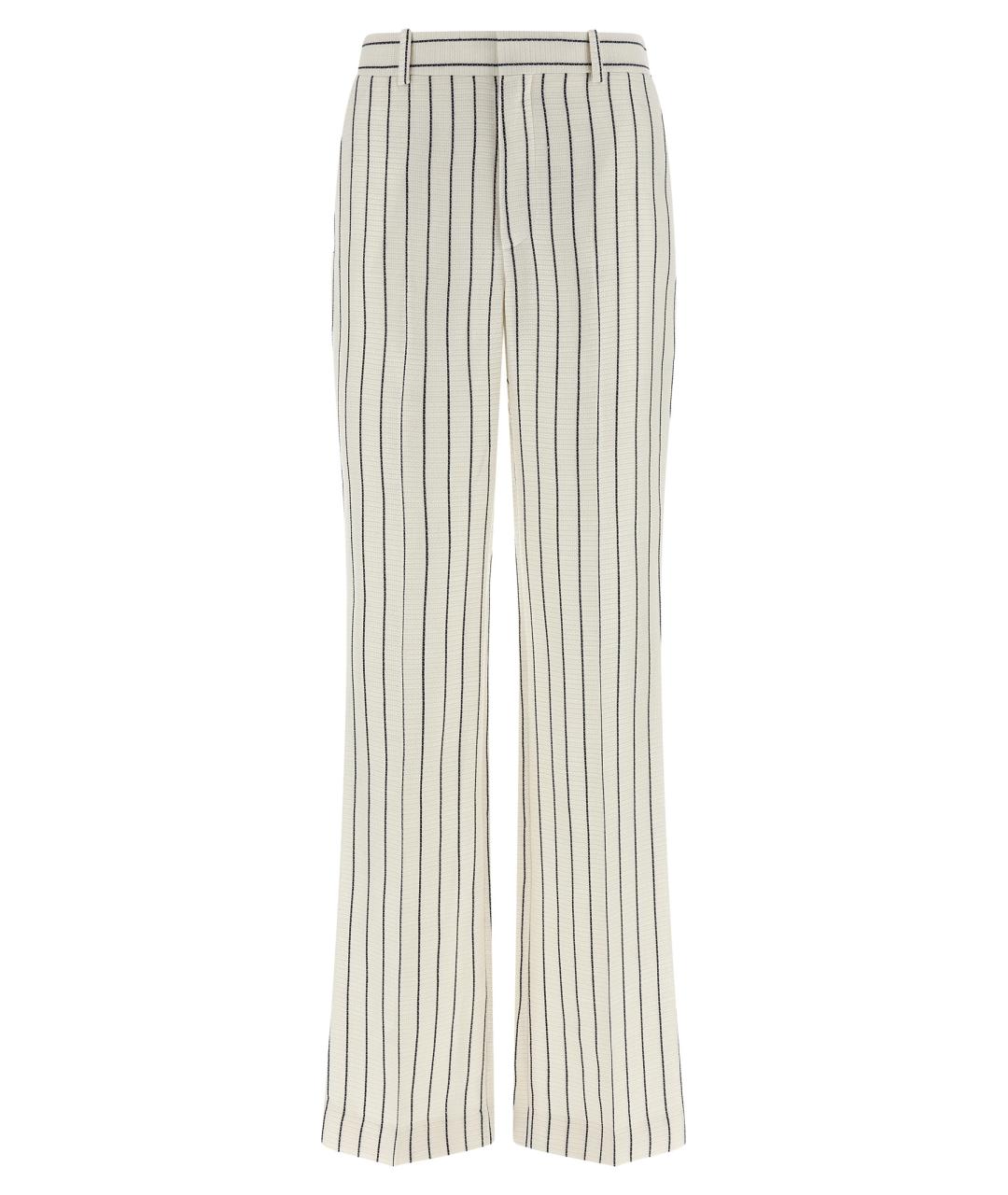 BALMAIN Белые вискозные прямые брюки, фото 1