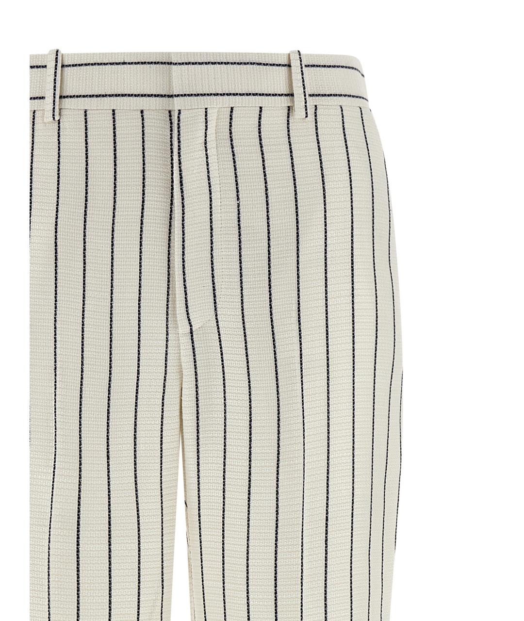 BALMAIN Белые вискозные прямые брюки, фото 3