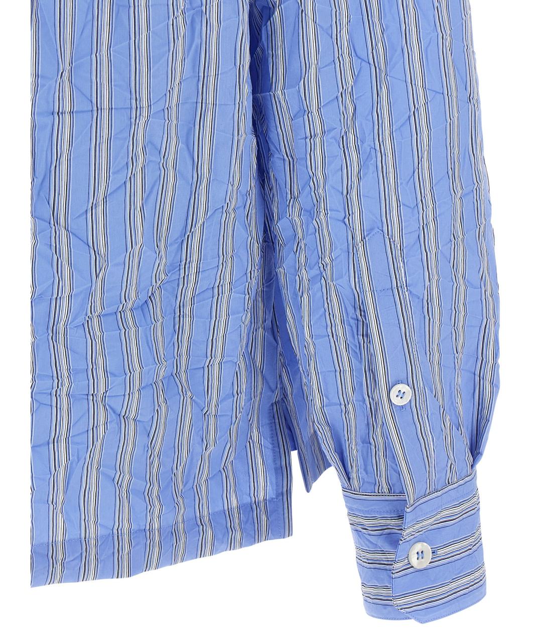 DOLCE&GABBANA Голубая хлопко-шелковая кэжуал рубашка, фото 4