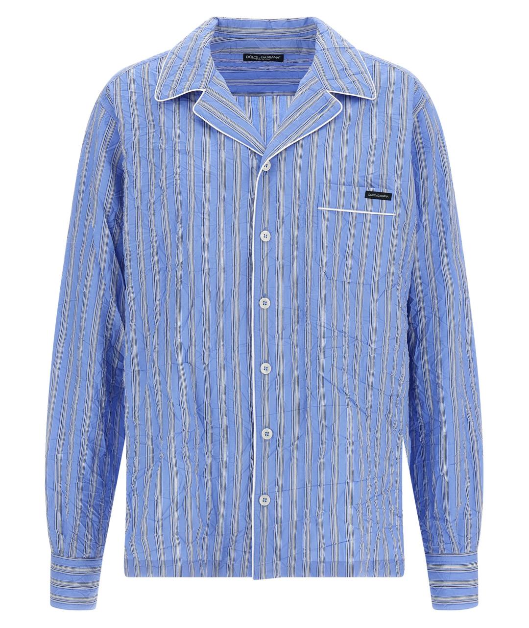 DOLCE&GABBANA Голубая хлопко-шелковая кэжуал рубашка, фото 1