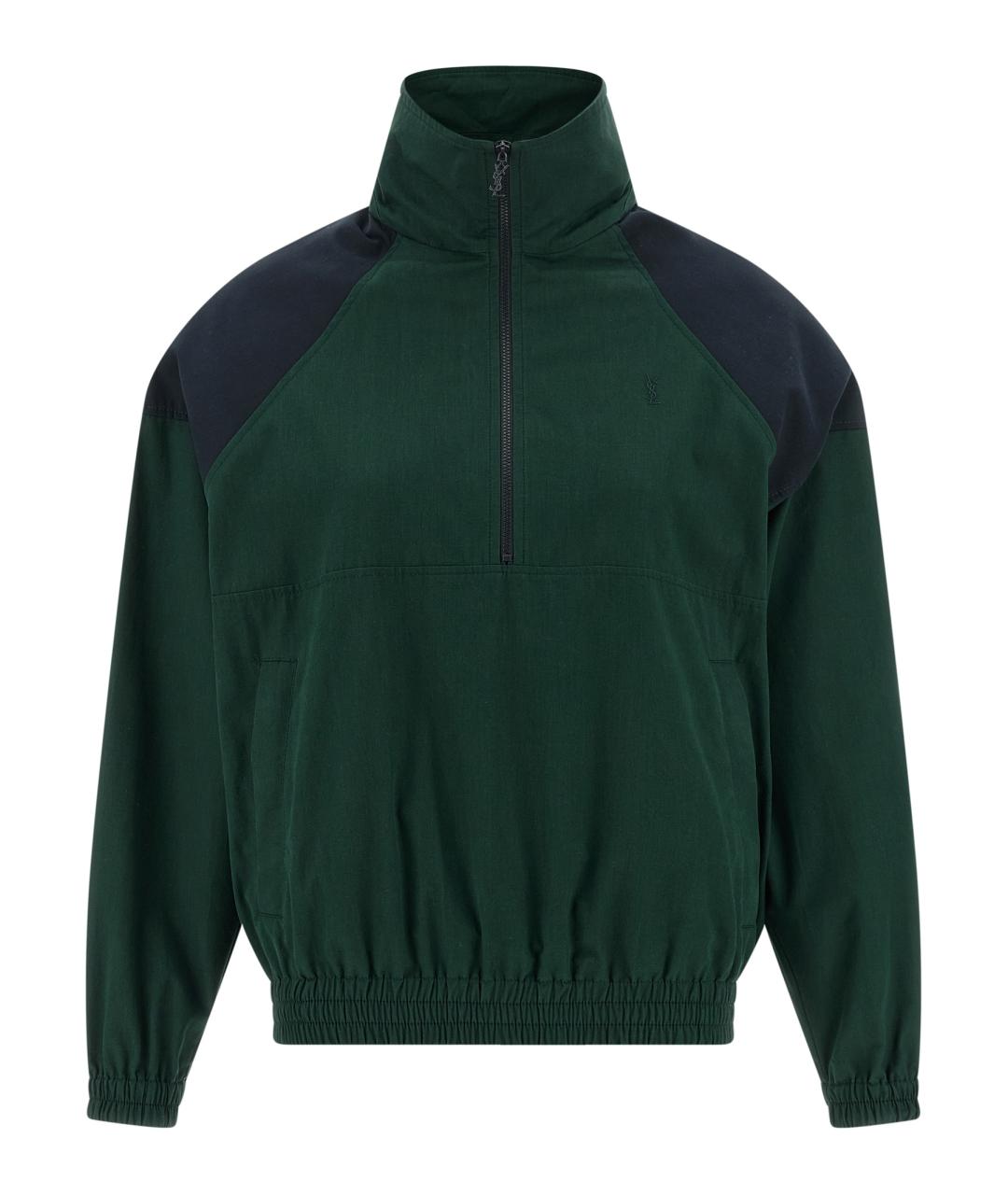 SAINT LAURENT Зеленая хлопковая куртка, фото 1