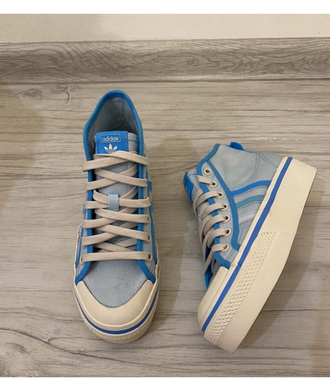 ADIDAS Голубые текстильные кеды, фото 7