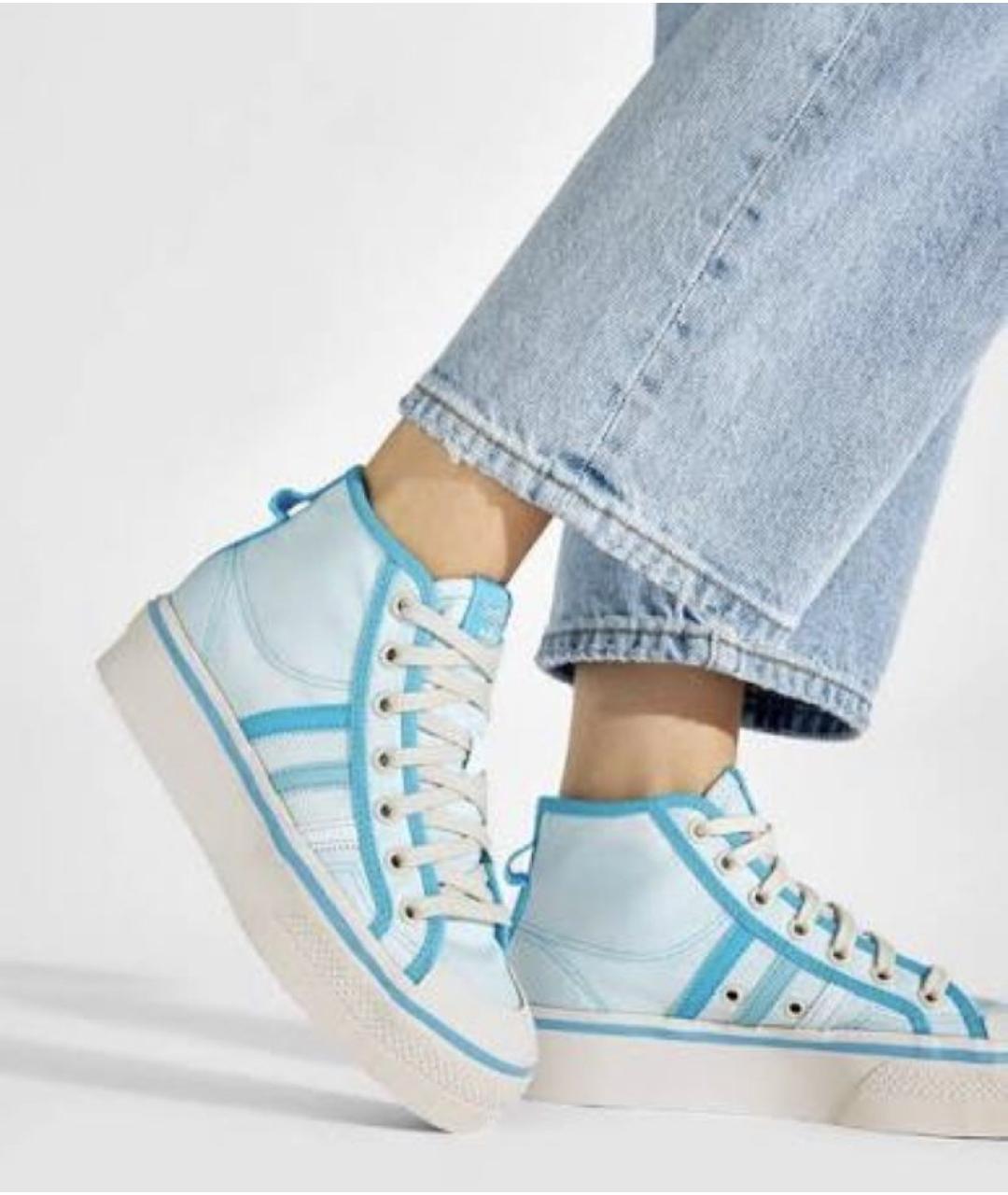 ADIDAS Голубые текстильные кеды, фото 3