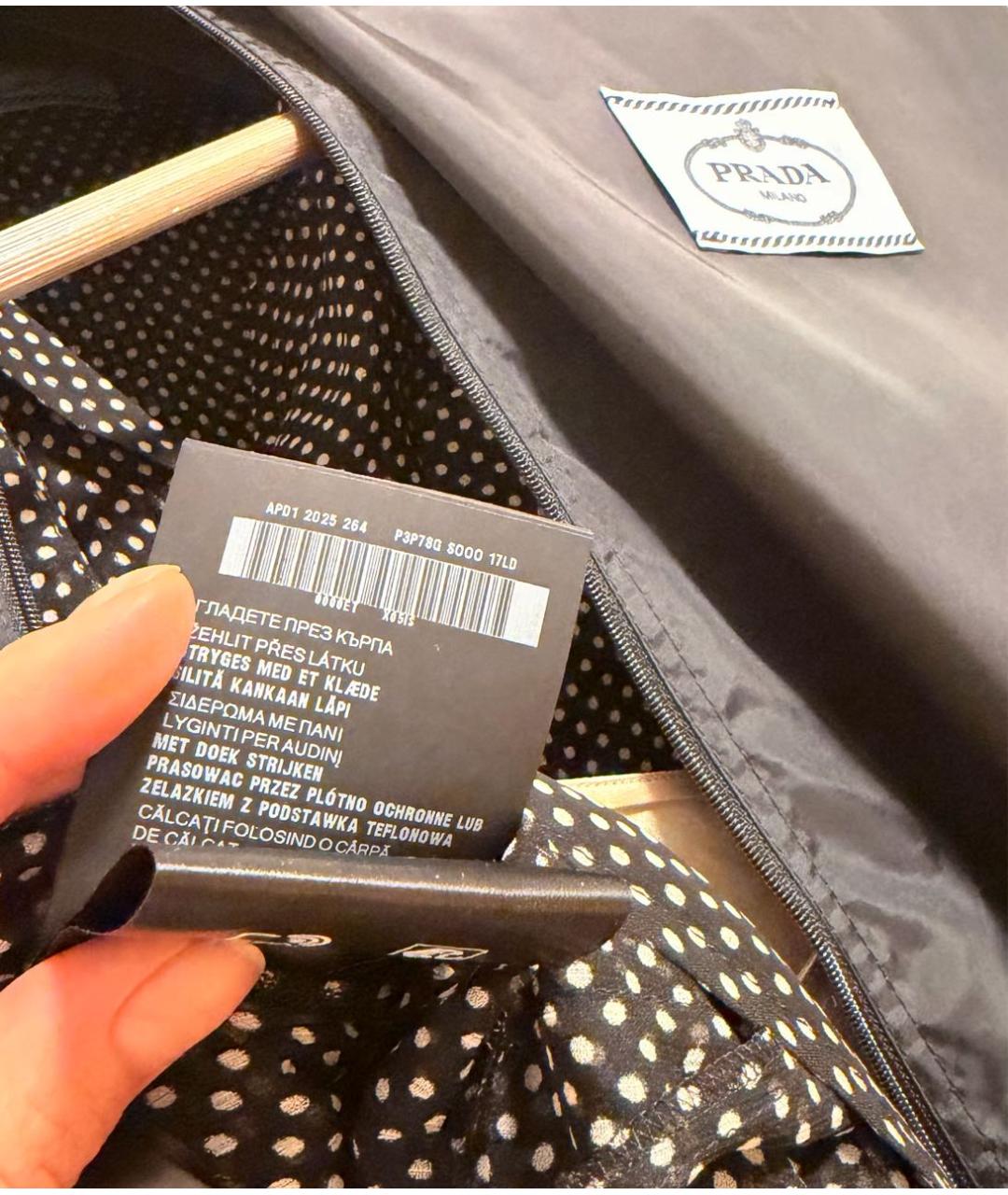 PRADA Черное шелковое повседневное платье, фото 8