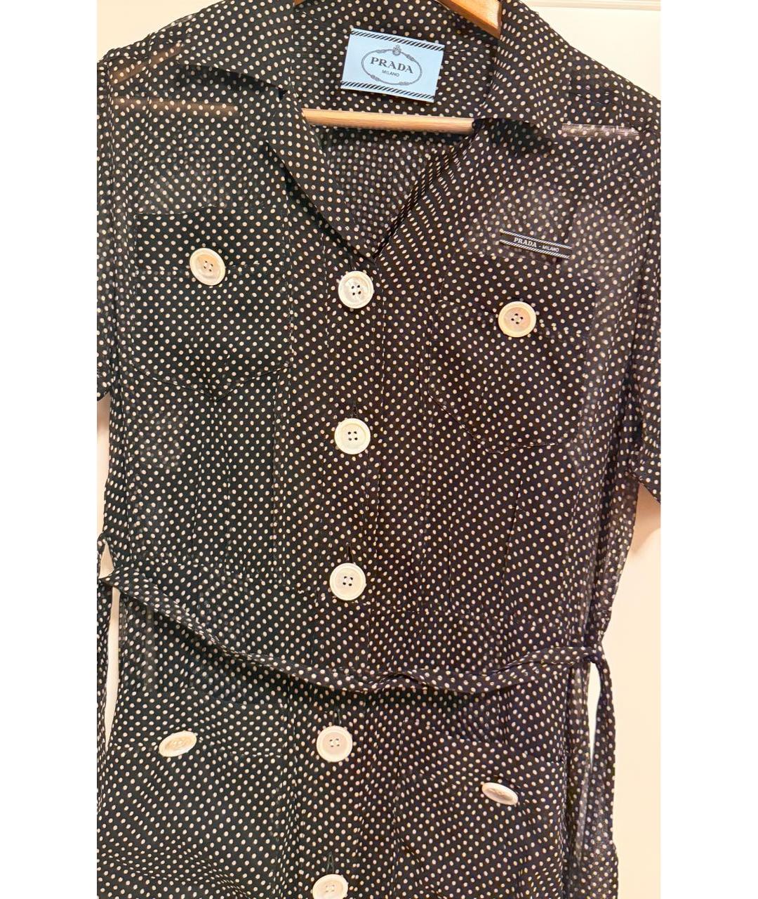 PRADA Черное шелковое повседневное платье, фото 6