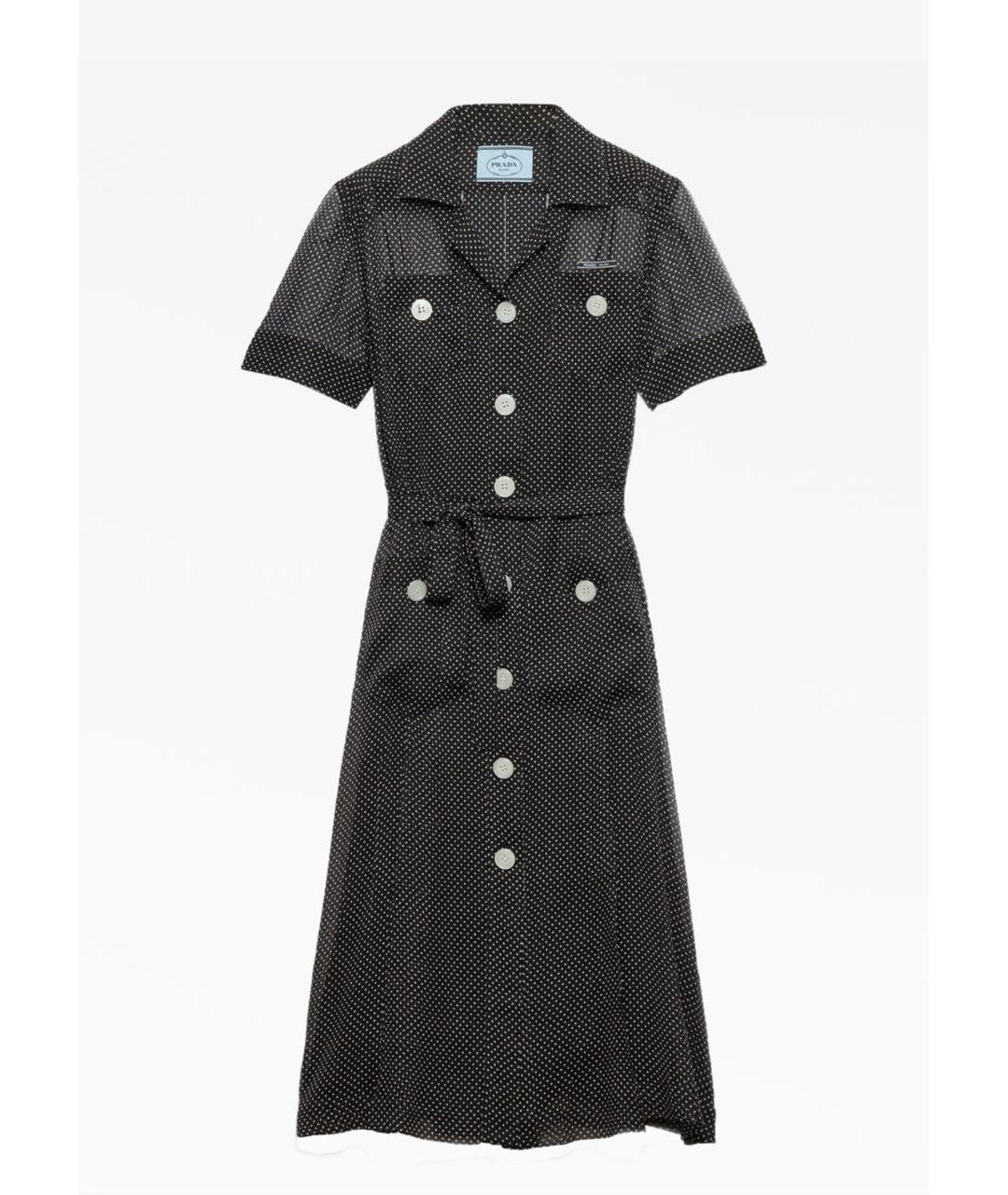 PRADA Черное шелковое повседневное платье, фото 9