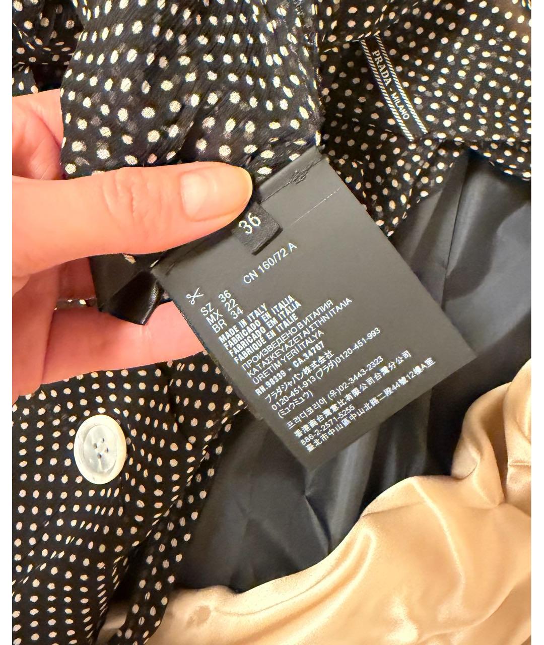 PRADA Черное шелковое повседневное платье, фото 5