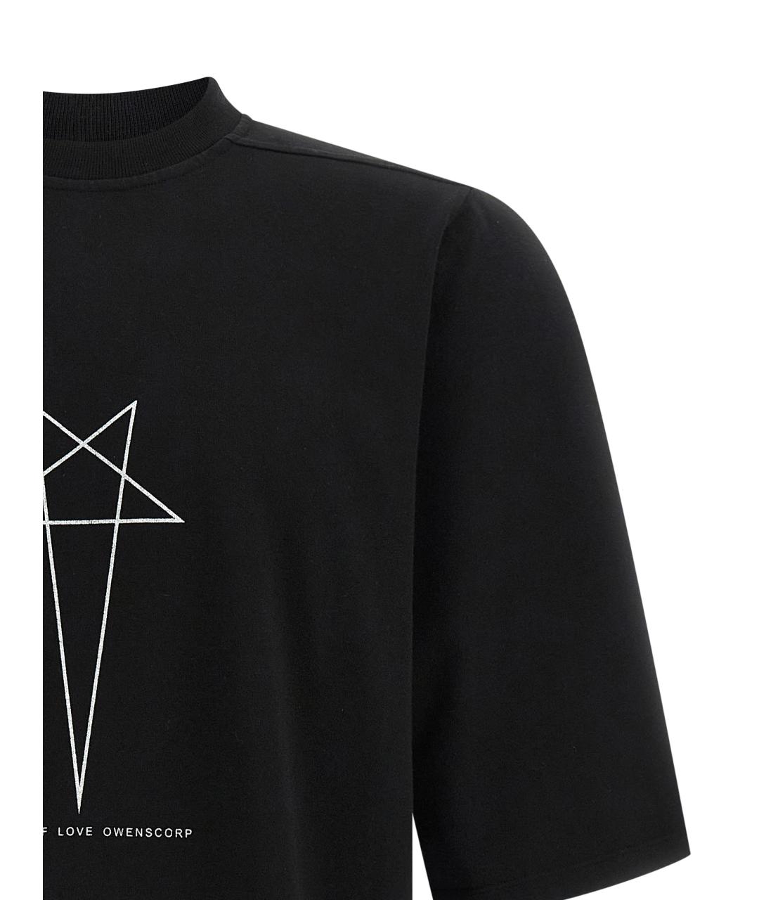 RICK OWENS DRKSHDW Черная хлопковая футболка, фото 3