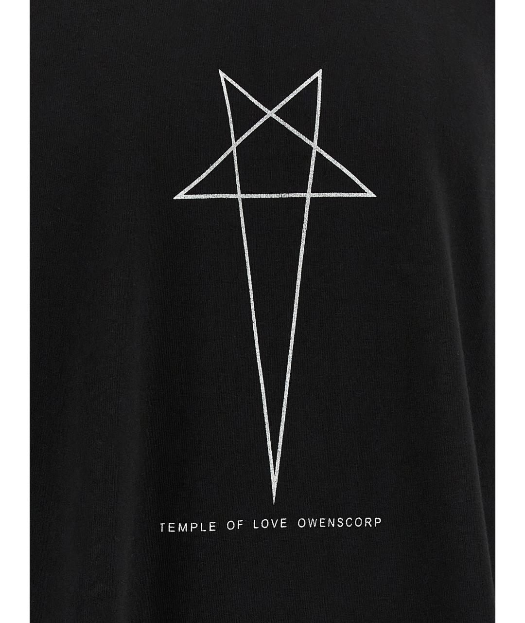 RICK OWENS DRKSHDW Черная хлопковая футболка, фото 4