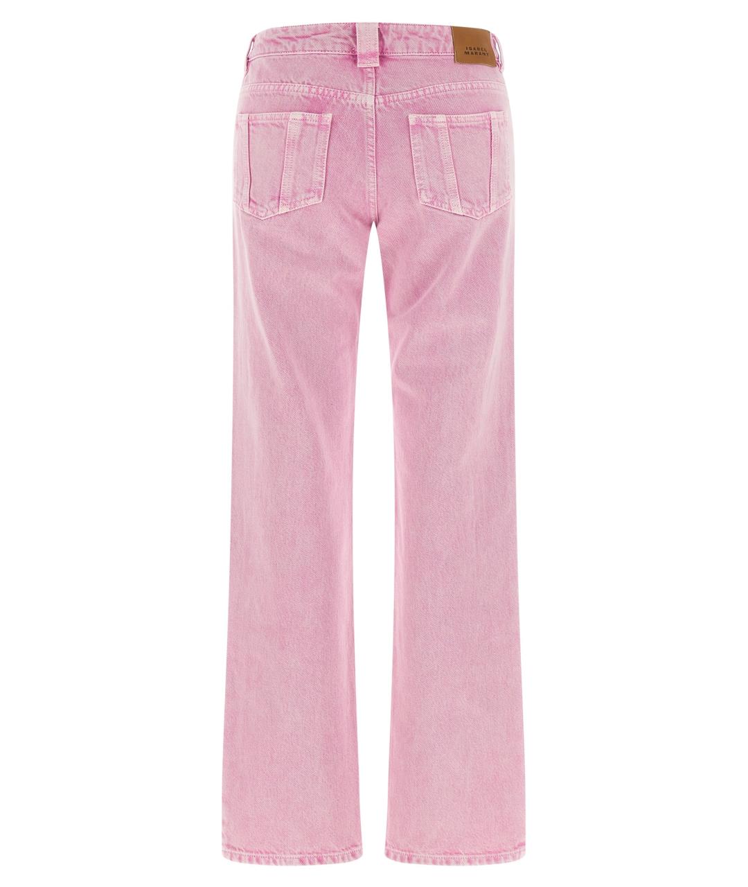 ISABEL MARANT ETOILE Розовые хлопковые прямые джинсы, фото 2