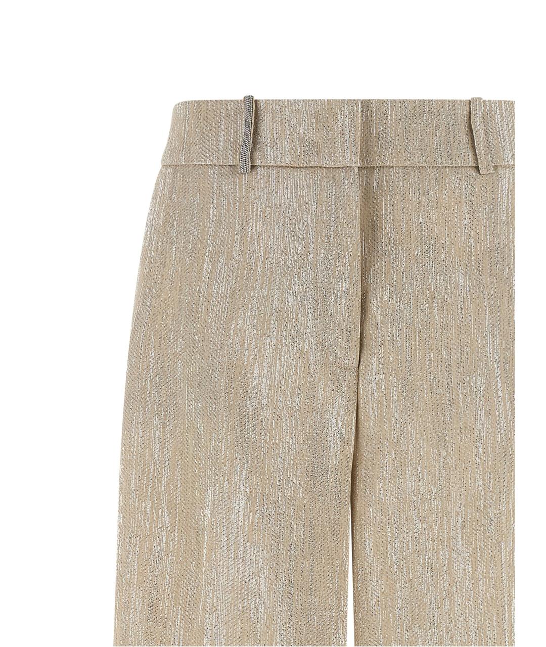 PESERICO Бежевые вискозные прямые брюки, фото 4