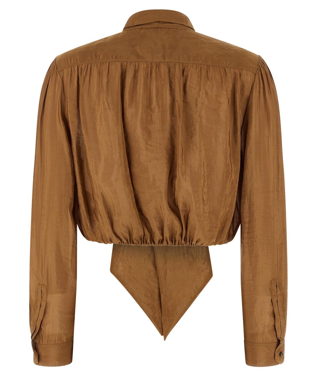 SAINT LAURENT Коричневая блузы, фото 3