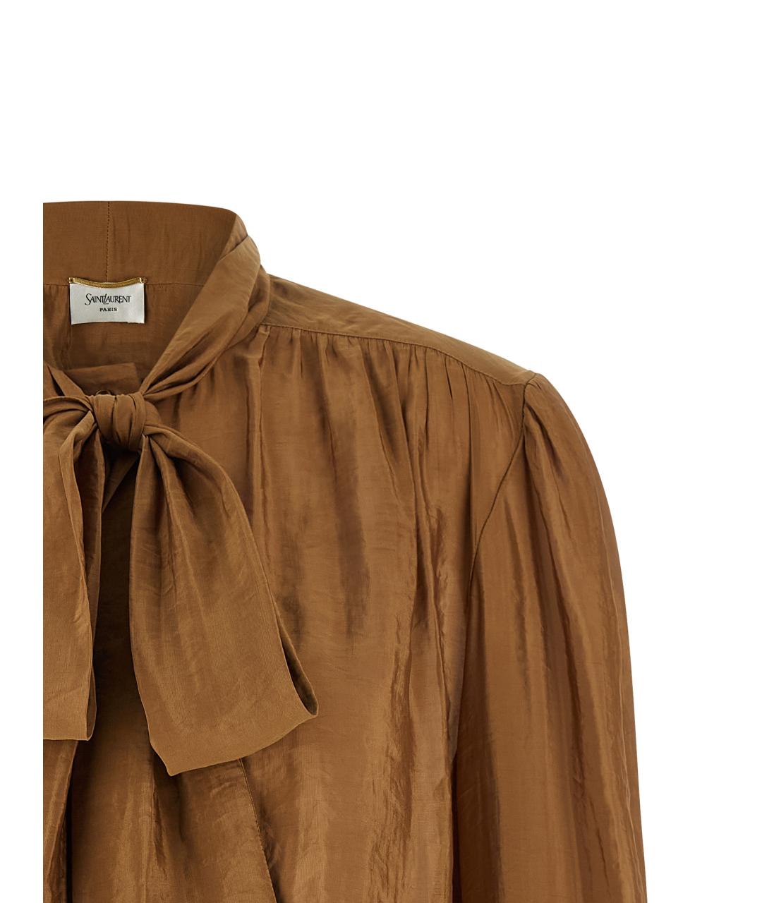 SAINT LAURENT Коричневая блузы, фото 4