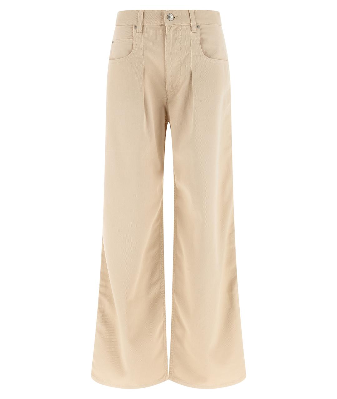 ISABEL MARANT Бежевые хлопковые прямые джинсы, фото 1