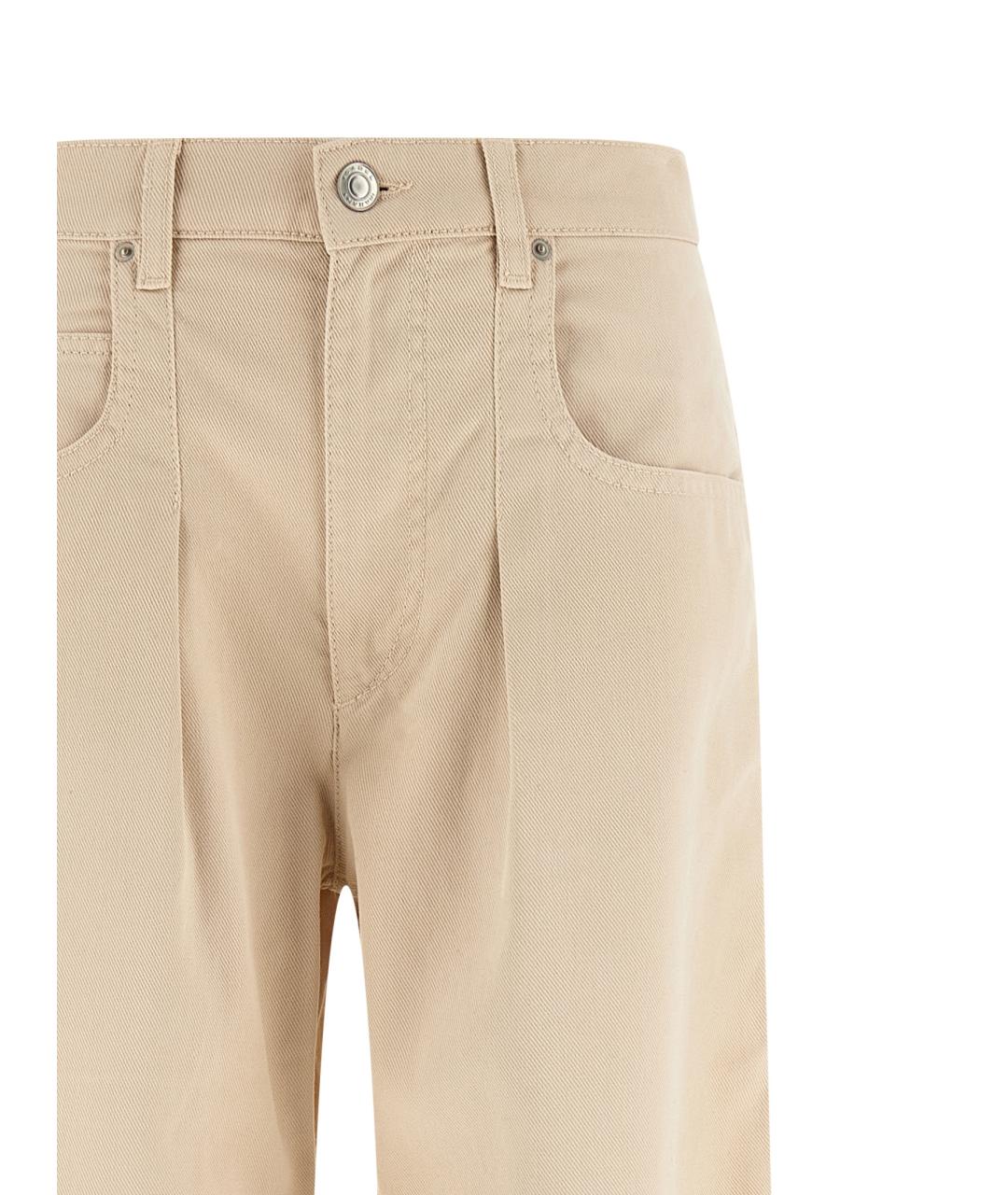 ISABEL MARANT Бежевые хлопковые прямые джинсы, фото 3