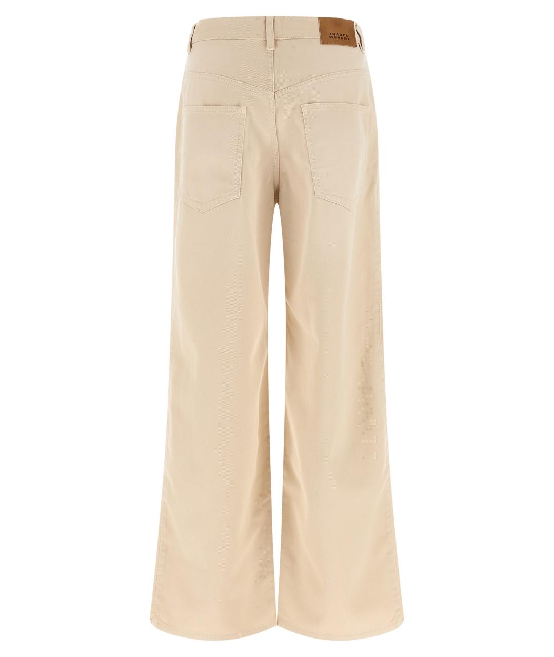 ISABEL MARANT Бежевые хлопковые прямые джинсы, фото 2