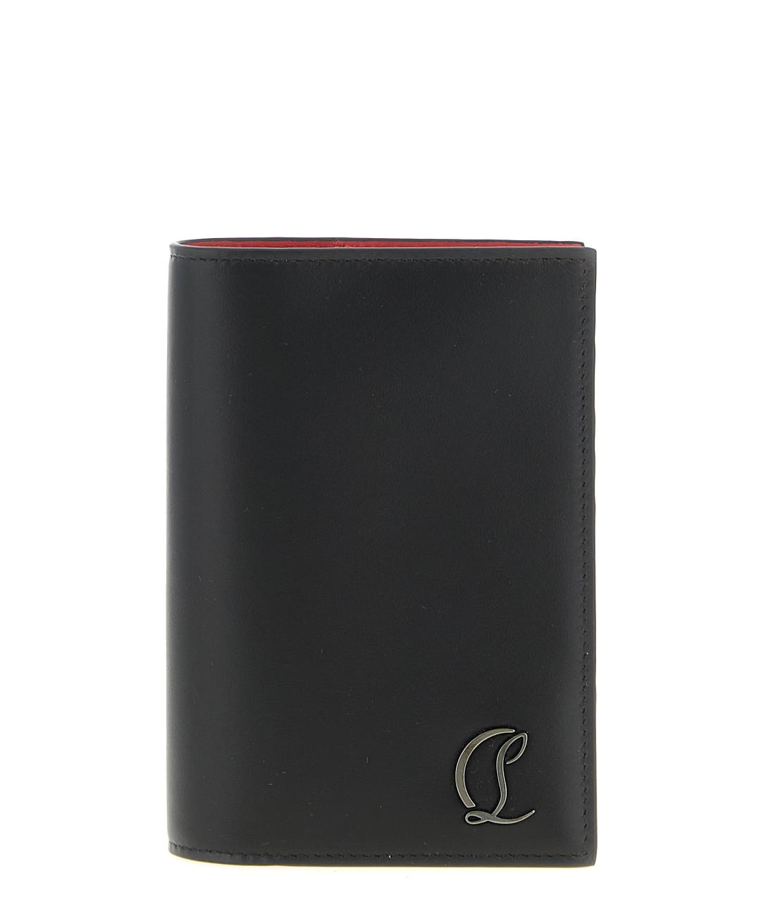 CHRISTIAN LOUBOUTIN Черная кожаная визитница, фото 1