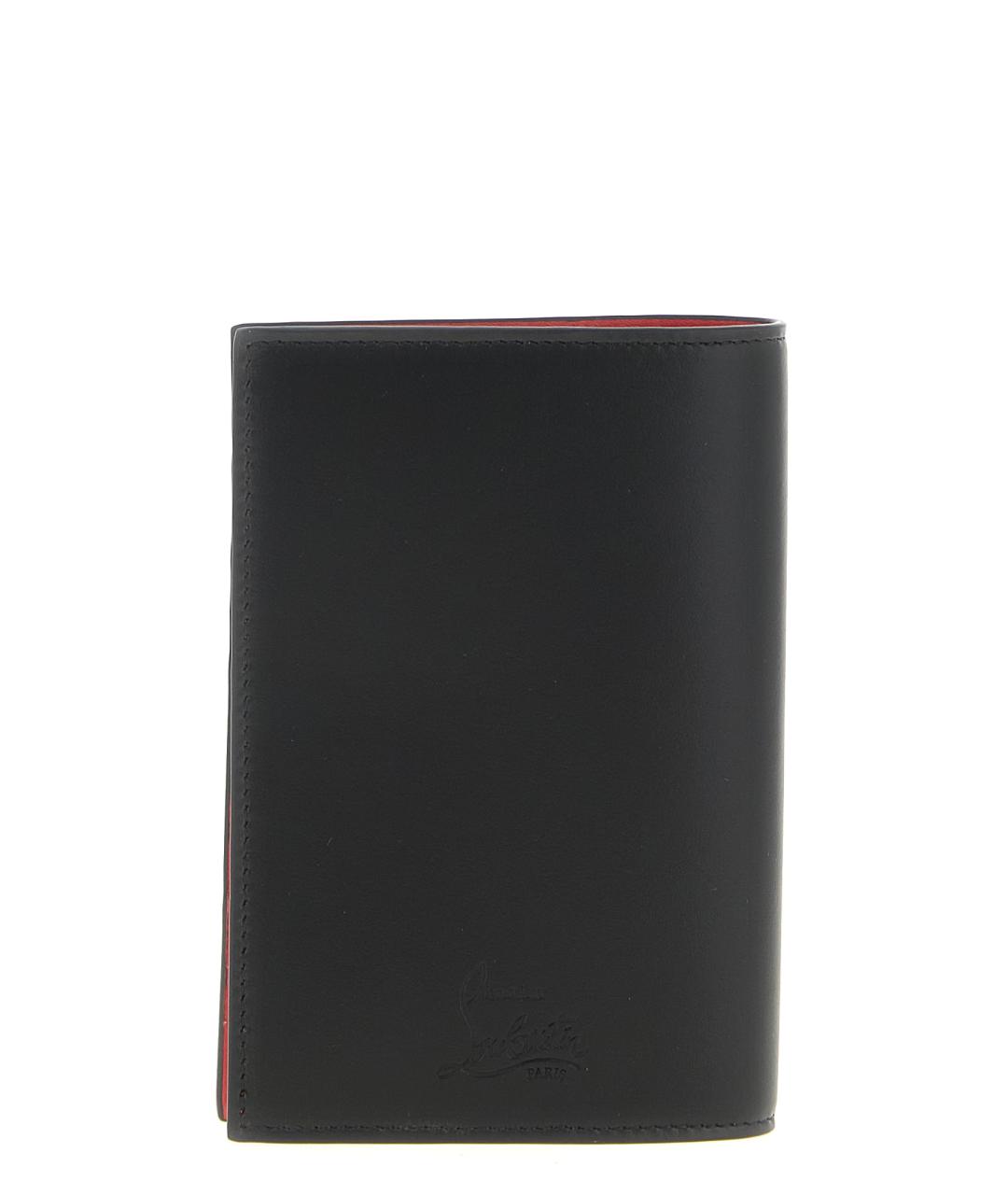CHRISTIAN LOUBOUTIN Черная кожаная визитница, фото 2