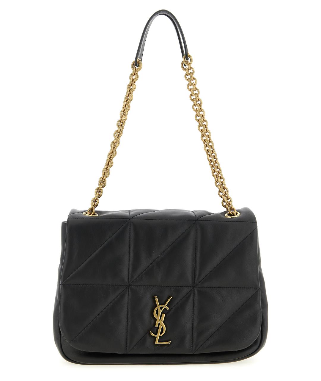 SAINT LAURENT Черная кожаная сумка через плечо, фото 1