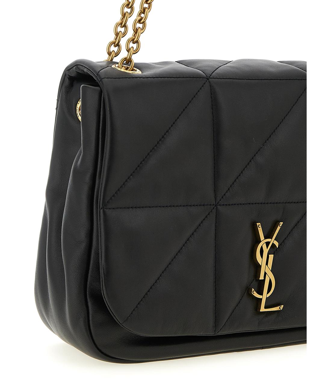 SAINT LAURENT Черная кожаная сумка через плечо, фото 3