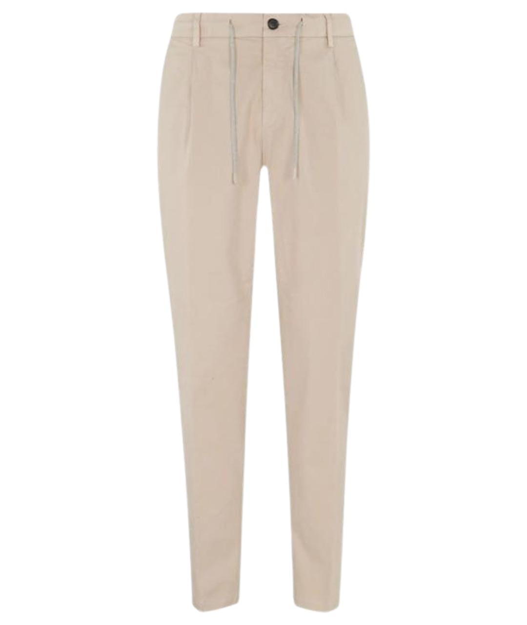 ELEVENTY Бежевые хлопковые повседневные брюки, фото 1