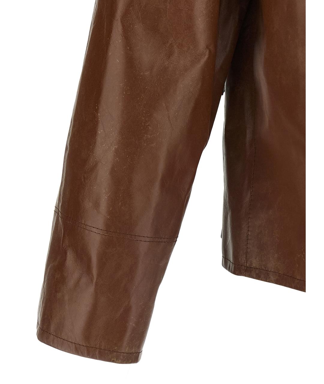 PRADA Коричневая кожаная куртка, фото 4