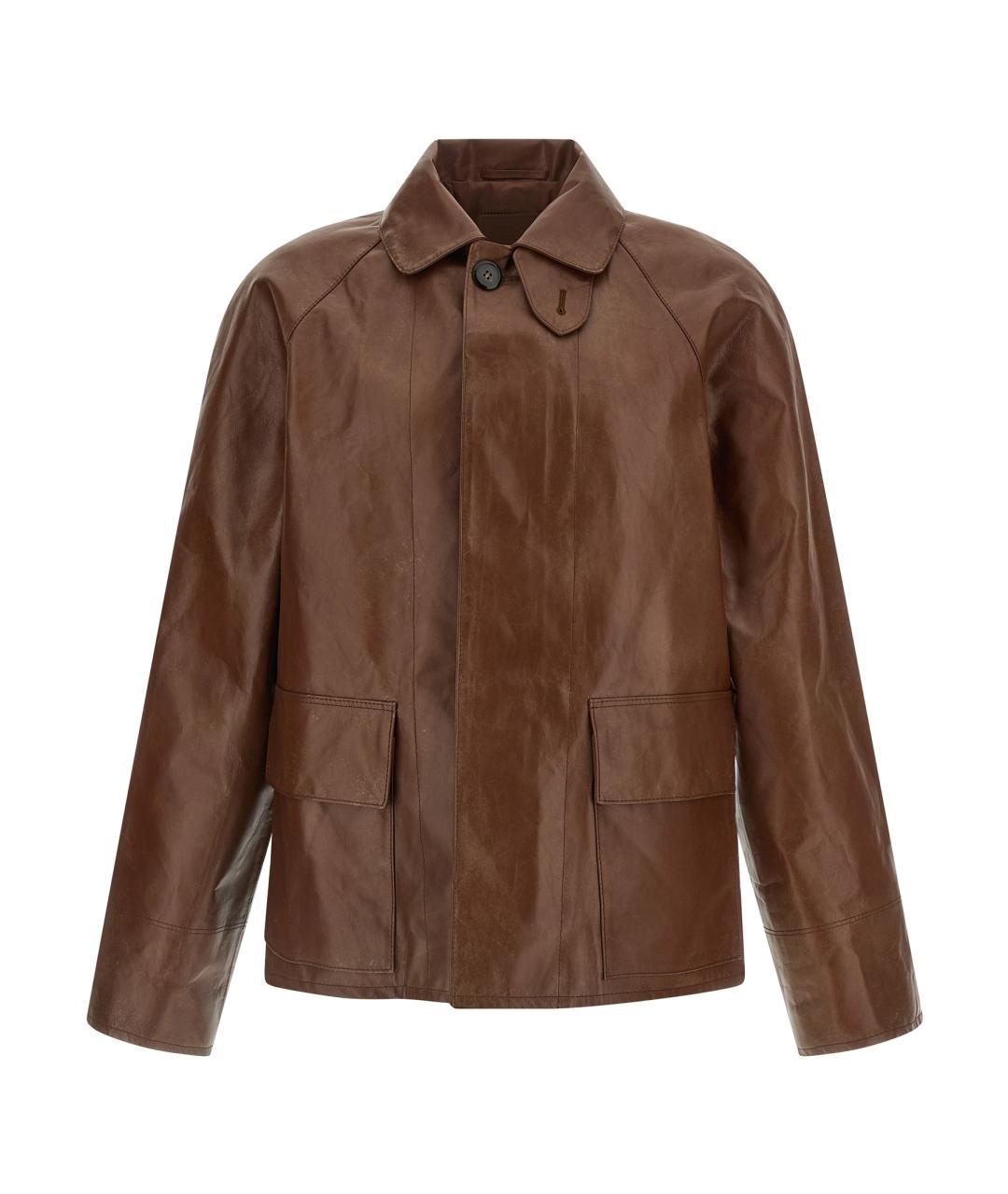 PRADA Коричневая кожаная куртка, фото 1