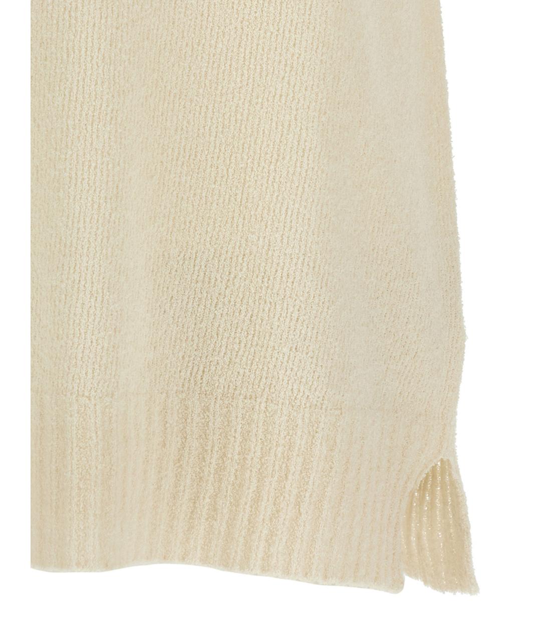 MA'RY'YA Бежевое хлопковое поло с коротким рукавом, фото 4