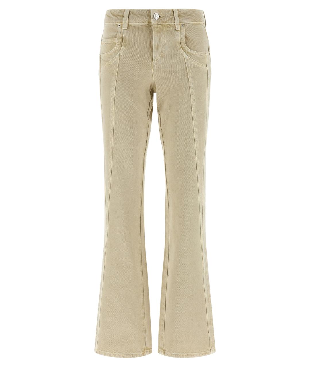 ISABEL MARANT ETOILE Бежевые хлопковые джинсы клеш, фото 1