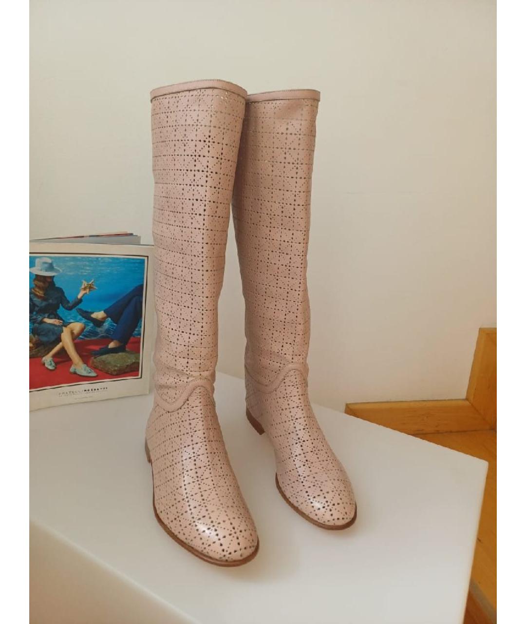 FRATELLI ROSSETTI Розовые кожаные сапоги, фото 5