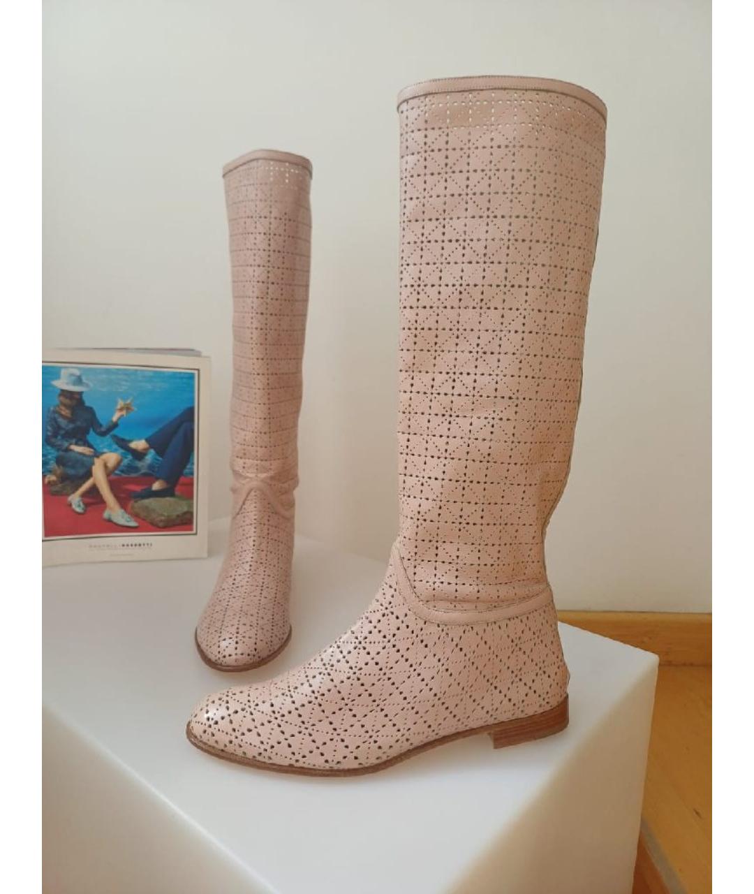 FRATELLI ROSSETTI Розовые кожаные сапоги, фото 3