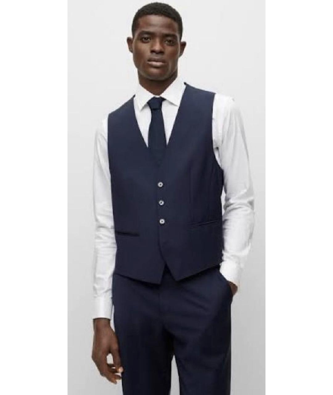 HUGO BOSS Темно-синий шерстяной жилет, фото 7