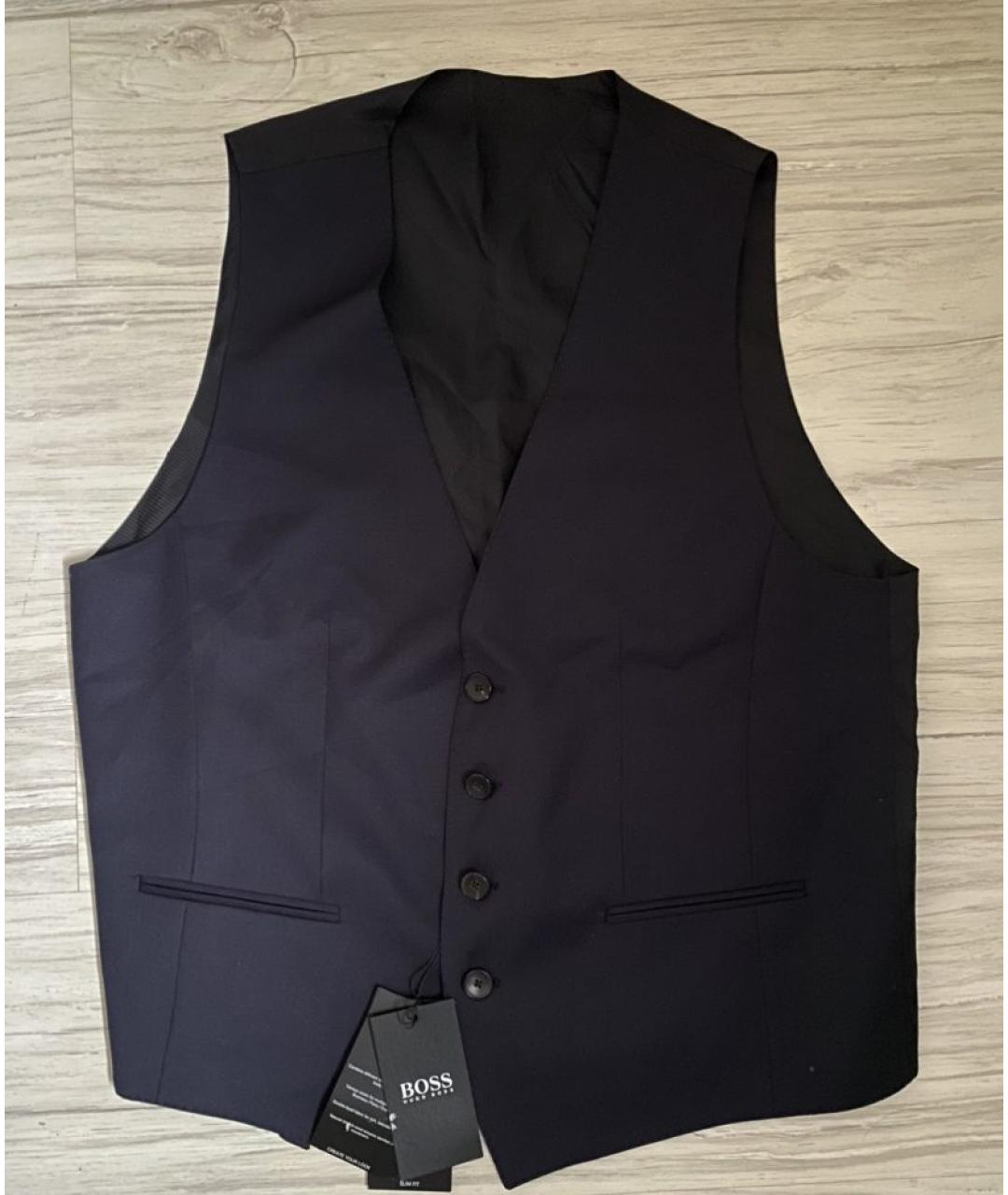 HUGO BOSS Темно-синий шерстяной жилет, фото 6