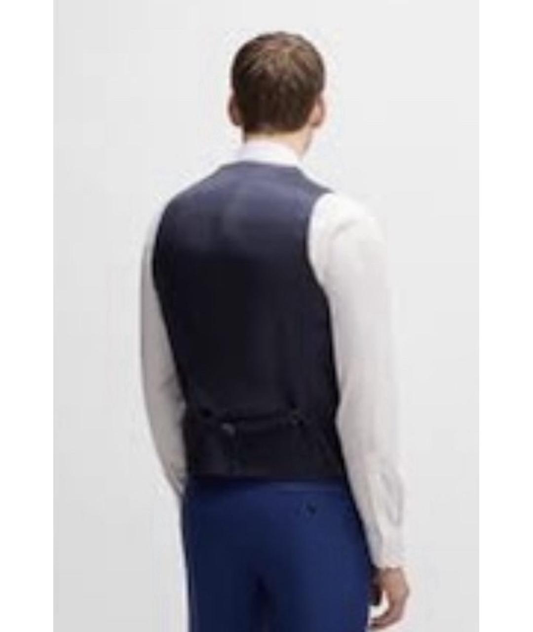 HUGO BOSS Темно-синий шерстяной жилет, фото 5
