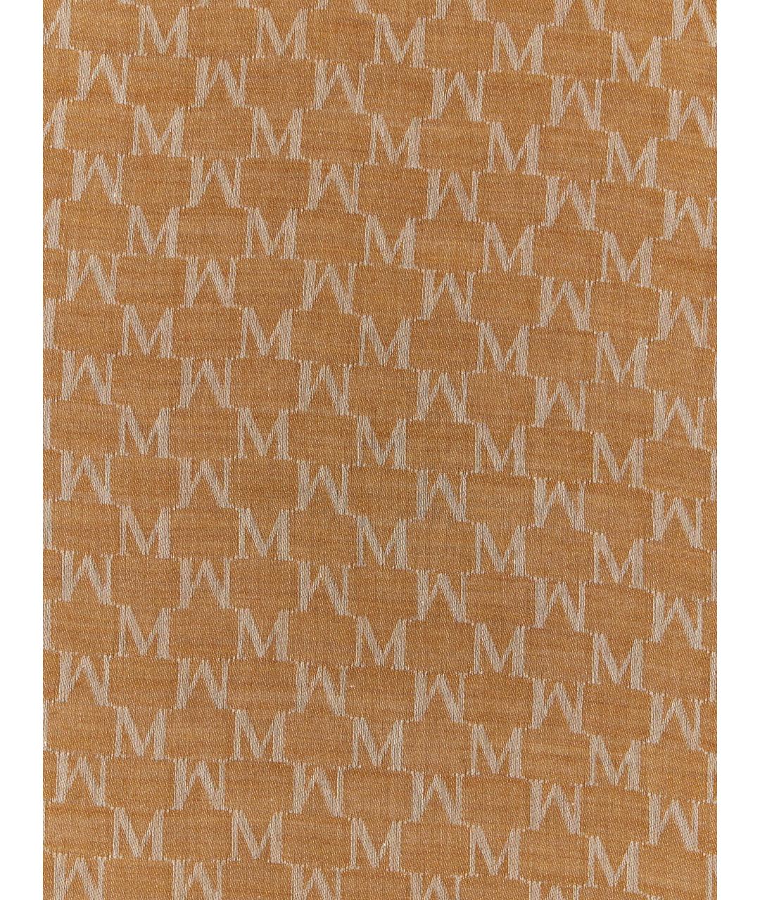 MAX MARA Коричневый хлопковый шарф, фото 3