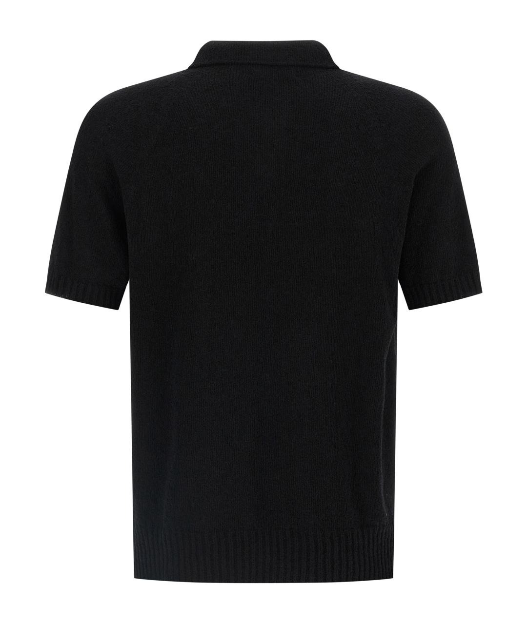 MA'RY'YA Черное хлопковое поло с коротким рукавом, фото 2