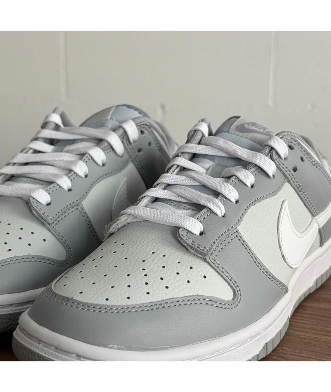 NIKE Серые кожаные низкие кроссовки / кеды, фото 3