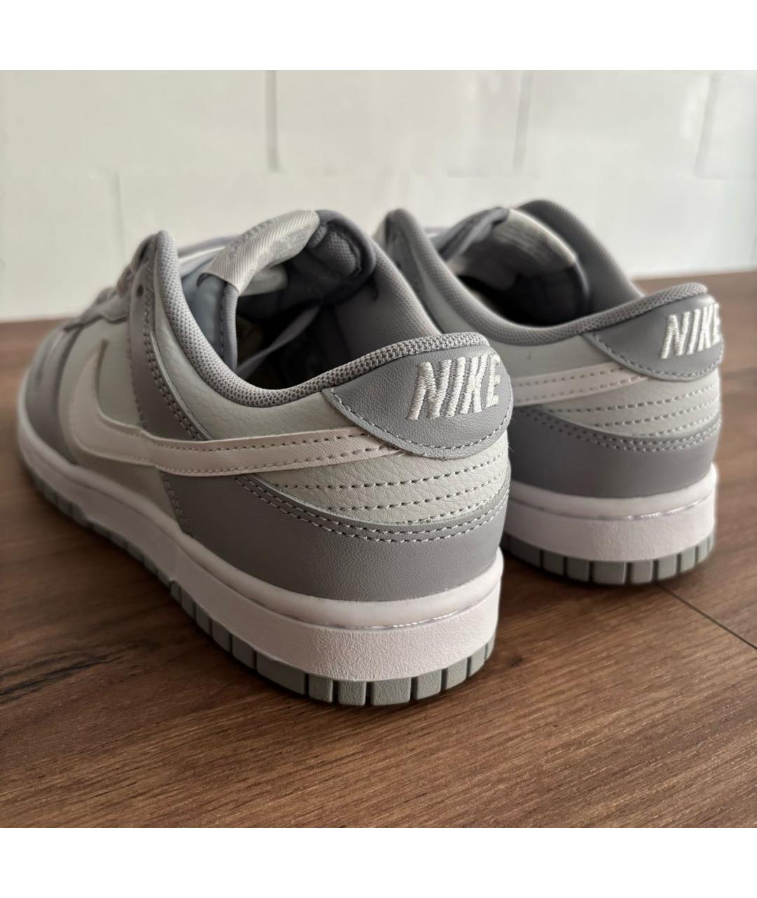 NIKE Серые кожаные низкие кроссовки / кеды, фото 4