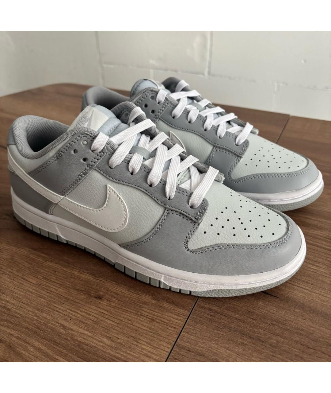 NIKE Серые кожаные низкие кроссовки / кеды, фото 2