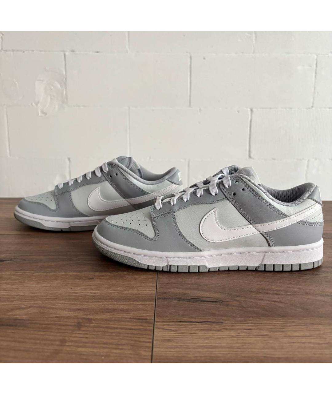 NIKE Серые кожаные низкие кроссовки / кеды, фото 5