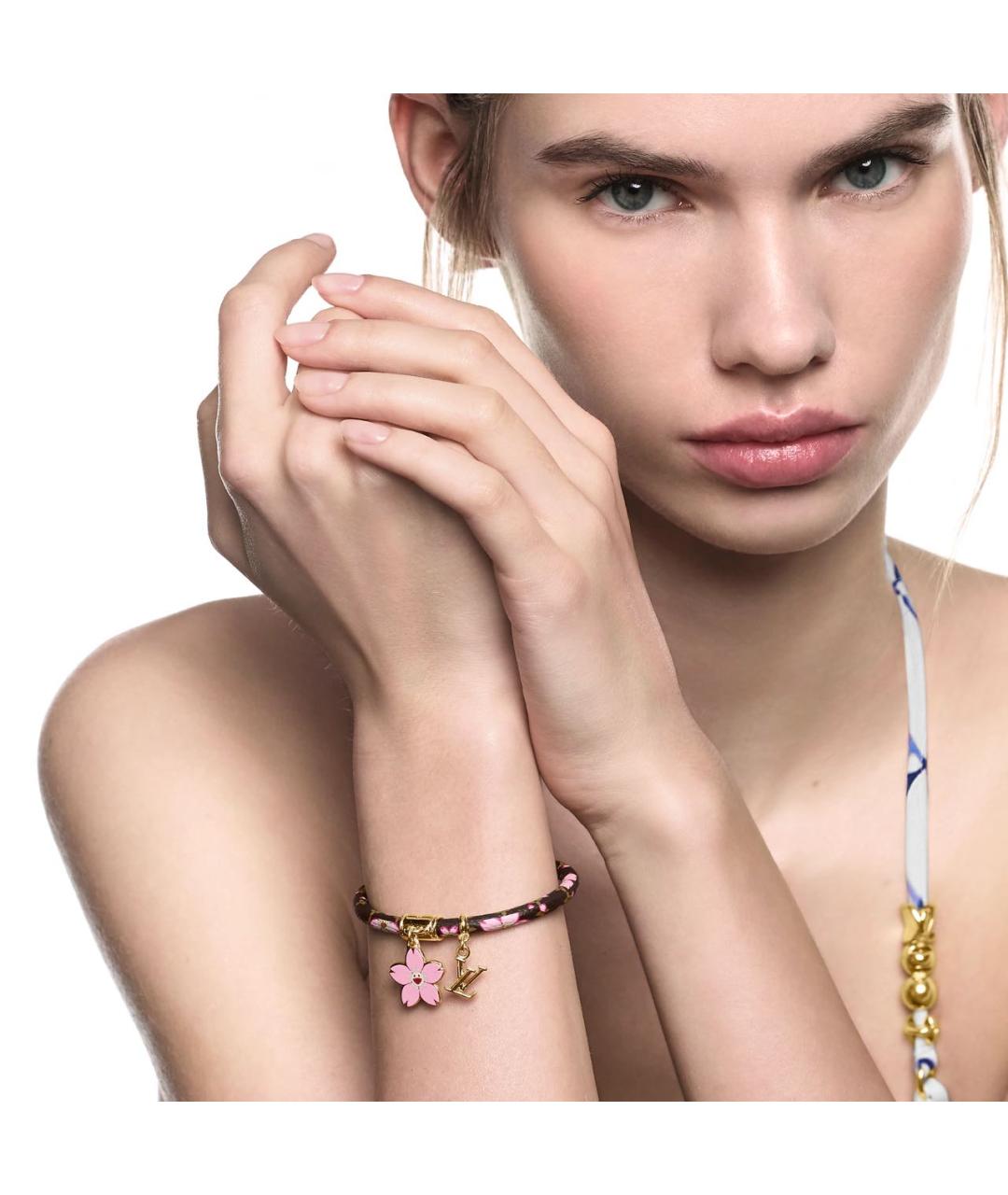 LOUIS VUITTON Коричневый кожаный браслет, фото 3