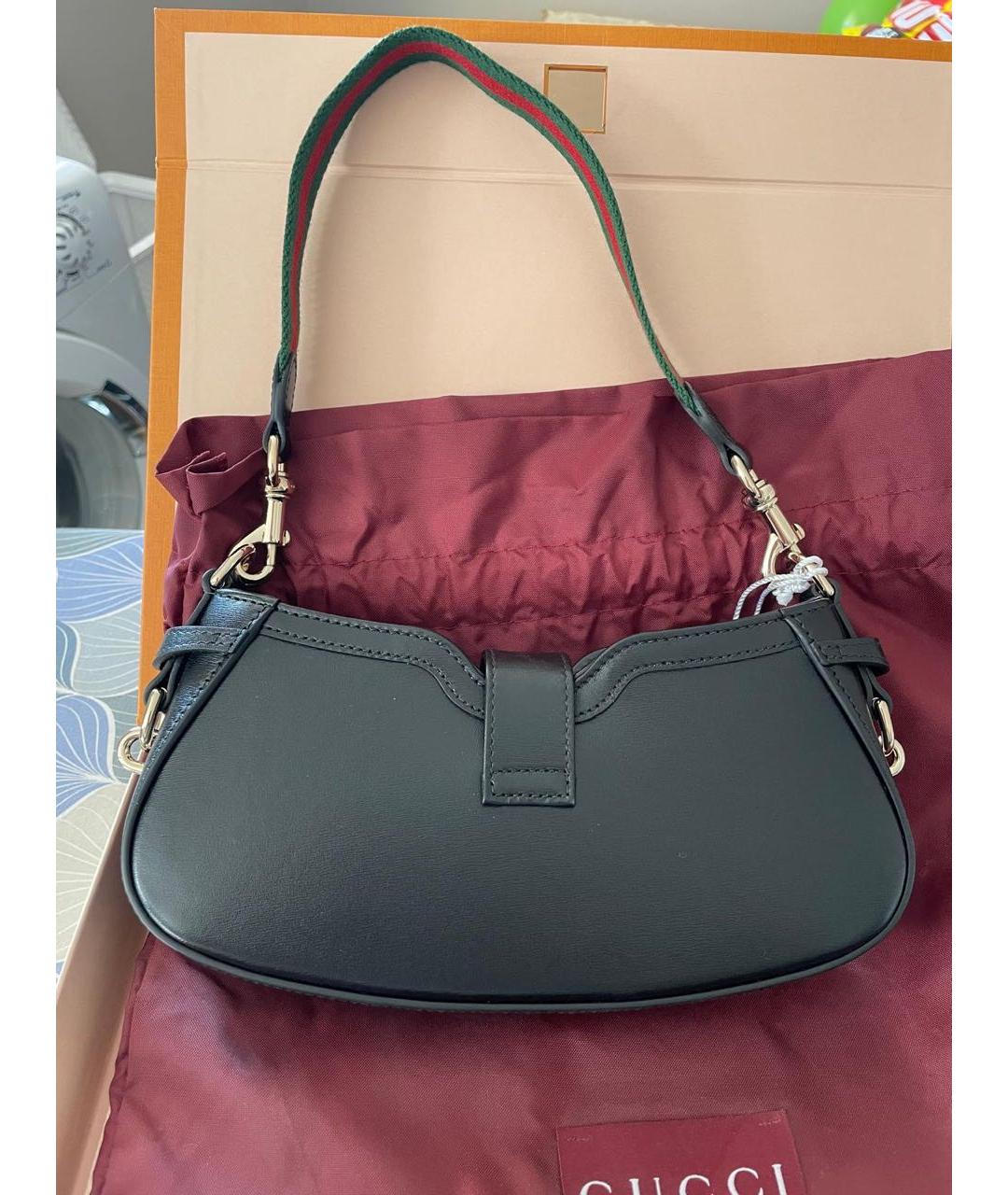 GUCCI Черная кожаная сумка через плечо, фото 2