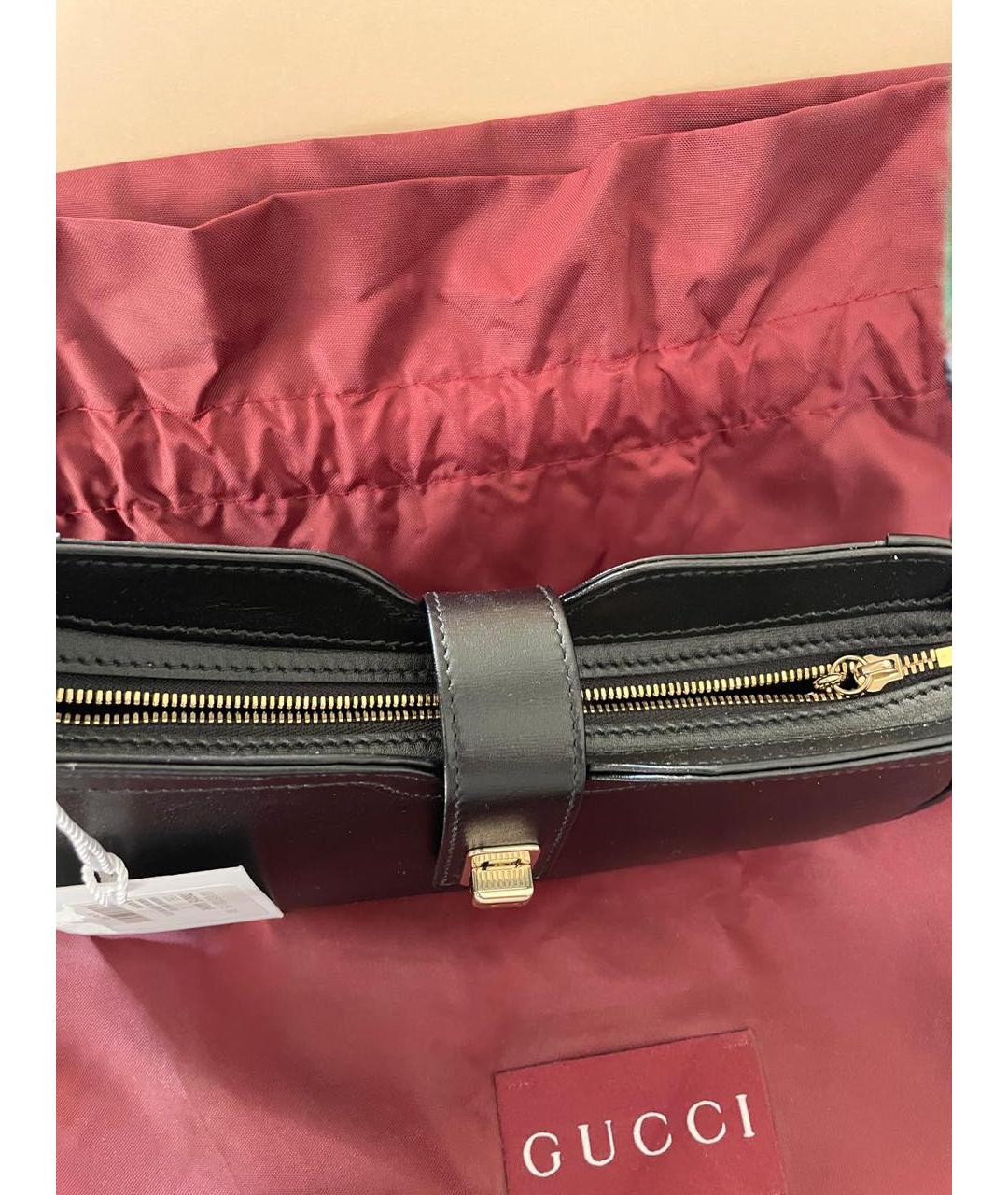 GUCCI Черная кожаная сумка через плечо, фото 4